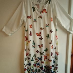 (NWOT) Butterfly Print Cover-up Dress (L)